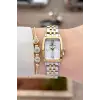 Gold Gümüş Renk 26 mm Kadın Kol Saati ve Hediye Bileklik
