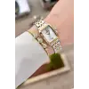 Gold Gümüş Renk 26 mm Kadın Kol Saati ve Hediye Bileklik