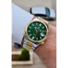 Kadranı Yeşil Kordonu Gold Gümüş Renk 40 mm Çelik Metaryel Erkek Kol Saati