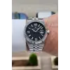 Kadranı Siyah Kordonu Gümüş Renk 41 mm Takvimli Erkek Kol Saati