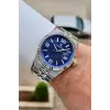 Kadranı Lacivert Kordonu Gümüş Renk 41 mm Takvimli Erkek Kol Saati