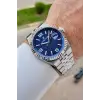 Kadranı Lacivert Kordonu Gümüş Renk 41 mm Takvimli Erkek Kol Saati