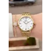 Gold Renk 35 Mm Hediye Paketli Kadın Kol Saati Ve Bileklik