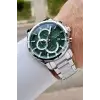 Kadranı Yeşil Kordonu Gümüş Renk 43 Mm İç Göstergeleri Aktif Erkek Kol Saati