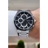 Kadranı Siyah Kordonu Gümüş Renk 43 Mm İç Göstergeleri Aktif Erkek Kol Saati