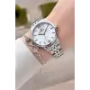 Gümüş Renk 35 mm Hediye Paketli Kadın Kol Saati ve Bileklik
