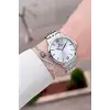 Gümüş Renk 35 mm Hediye Paketli Kadın Kol Saati ve Bileklik