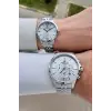 Gümüş Renk Sevgili Çift Kol Saati STISTE4