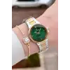 Kadranı Yeşil Kordonu Gold Gümüş Renk 30 mm Hediye Paketli Kadın Kol Saati ve Hediye Bileklik