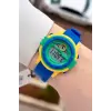 Sarı Yeşil Mavi Renk 8 Farklı Işıklı Hediye Paketli 5 ATM Çocuk Kol Saati