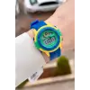 Sarı Yeşil Mavi Renk 8 Farklı Işıklı Hediye Paketli 5 ATM Çocuk Kol Saati