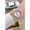 Kadranı Gümüş Kordonu Gold Gümüş Renk 30 mm Hediye Paketli Kadın Kol Saati ve Bileklik