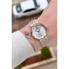 Rose Gümüş Renk Hediye Paketli 30 mm Hediye Paketli Kadın Kol Saati