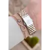 Rose Gümüş Renk Hediye Paketli 30 mm Hediye Paketli Kadın Kol Saati