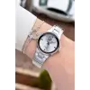 Pırlantalı Gümüş Renk 30 mm Hediye Paketli Kadın Kol Saati ve Bileklik