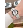 Pırlantalı Gümüş Renk 30 mm Hediye Paketli Kadın Kol Saati ve Bileklik