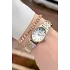 Gold Gümüş Renk Rakamlı Kadın Kol Saati ve Bileklik