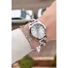Gümüş Renk 32 mm Hediye Paketli Kadın Kol Saati ve Bileklik