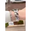 Gümüş Renk 32 mm Hediye Paketli Kadın Kol Saati ve Bileklik