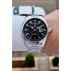 Gümüş Siyah Renk 44 mm Tamamen Paslanmaz Çelik Takvimli Erkek Kol Saati