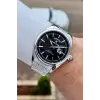 Gümüş Siyah Renk 44 mm Tamamen Paslanmaz Çelik Takvimli Erkek Kol Saati