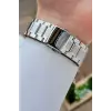 Gümüş Siyah Renk 44 mm Tamamen Paslanmaz Çelik Takvimli Erkek Kol Saati