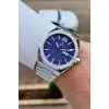 Kadranı Lacivert Kordonu Gümüş Renk 43 mm Erkek Kol Saati
