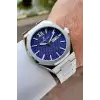 Kadranı Lacivert Kordonu Gümüş Renk 43 mm Erkek Kol Saati
