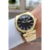 Kadranı Siyah Kordonu Gold Renk 43 mm Erkek Kol Saati