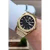 Kadranı Siyah Kordonu Gold Renk 43 mm Erkek Kol Saati