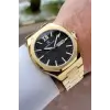 Kadranı Siyah Kordonu Gold Renk 43 mm Erkek Kol Saati