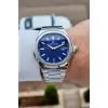 Kadranı Lacivert Kordonu Gümüş Renk Hediye Paketli 41 mm Erkek Kol Saati