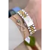 Gold Gümüş Renk 32 Mm Kadın Kol Saati ve Bileklik