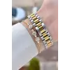 Kadranı Yeşil Kordonu Gold Gümüş Renk 28 Mm Kadın Kol Saati ve Bileklik