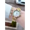 Gold Renk 30 Mm Kadın Kol Saati ve Bileklik