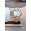 Gold Renk 30 Mm Kadın Kol Saati ve Bileklik