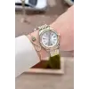 Gold Gümüş Renk 34 Mm Kadın Kol Saati ve Bileklik