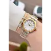 Gold Gümüş Renk 30 Mm Kadın Kol Saati ve Bileklik