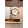 Gold Gümüş Renk 30 Mm Kadın Kol Saati ve Bileklik