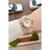Gold Gümüş Renk 30 Mm Kadın Kol Saati ve Bileklik