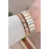 Gold Gümüş Renk 30 Mm Kadın Kol Saati ve Bileklik