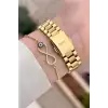 Gold Renk Kadın Kol Saati ve Bileklik