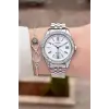Gümüş Renk 34 Mm Kadın Kol Saati ve Bileklik