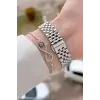 Gümüş Renk 34 Mm Kadın Kol Saati ve Bileklik