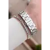 Gümüş Renk Hediye Paketli 30 Mm Kadın Kol Saati ve Bileklik