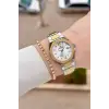 Gold Gümüş Renk Hediye Paketli 30 Mm Kadın Kol Saati ve Bileklik