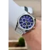 Kadranı Lacivert Kordonu Gümüş Renk 44 mm İç Göstergeleri Aktif Erkek Kol Saati