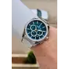 Kadranı Mavi Kordonu Gümüş Renk 44 mm İç Göstergeleri Aktif Erkek Kol Saati