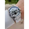 Gümüş Renk Otomatik 42 mm İç Göstergeleri Aktif Erkek Kol Saati