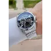 Gümüş Siyah Renk Otomatik 42 mm İç Göstergeleri Aktif Erkek Kol Saati